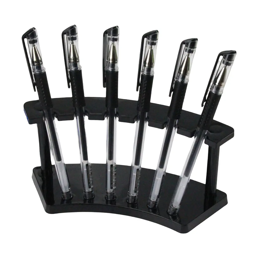 Pen -Displayständer Multifunktional Stabile transparente 6 Positionen Stifthalter Make -up -Brush -Rack für Shop-Schwarz